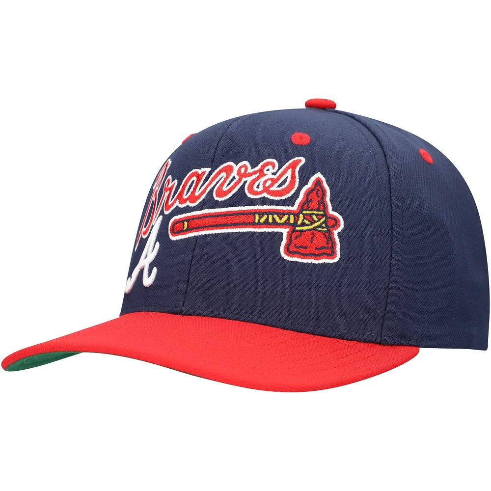 Casquette ajustable All In 2.0 Mitchell & Ness Atlanta Braves pour hommes, bleu marine