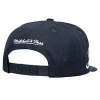 Casquette à visière double snapback Mitchell & Ness bleu marine pour homme des Braves d'Atlanta