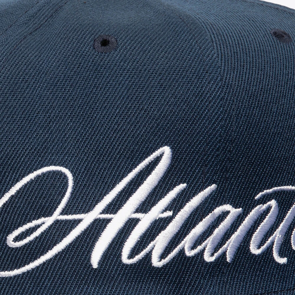 Men's Mitchell & Ness Navy Atlanta Braves Just Don x MLB Lux Script Snapback Hat