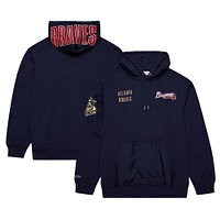 Sweat à capuche avec logo actuel des Atlanta Braves de Mitchell & Ness pour hommes, bleu marine