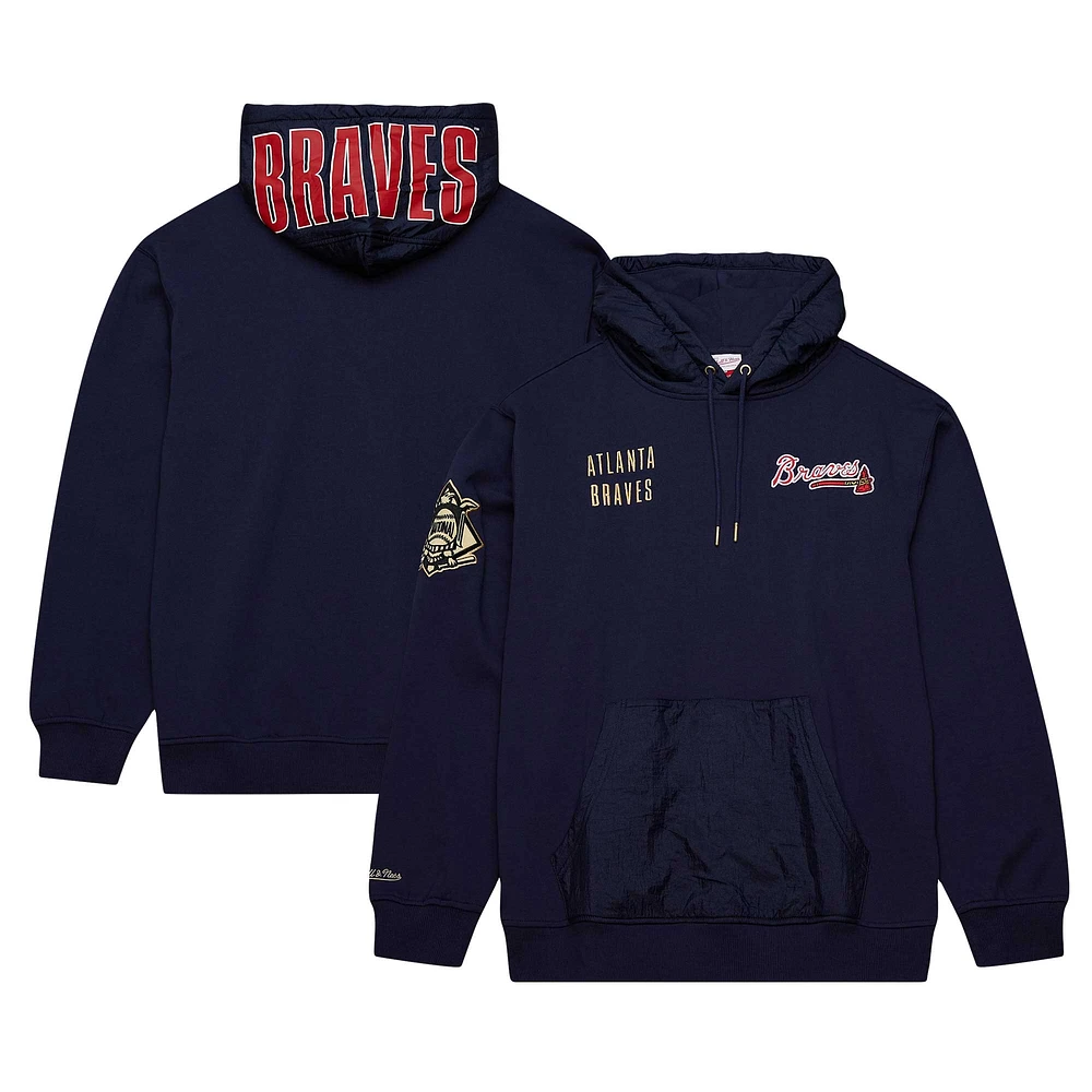 Men's Mitchell & Ness Navy Atlanta Braves Team OG 2.0 Current Logo Pullover Hoodie