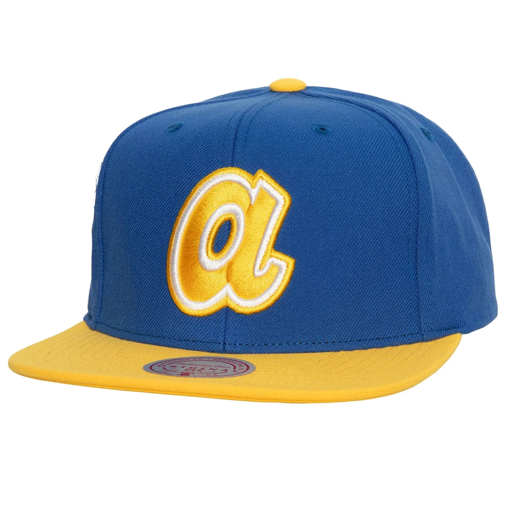 Casquette pour homme Mitchell & Ness Royal/Or Atlanta Braves Hometown Snapback