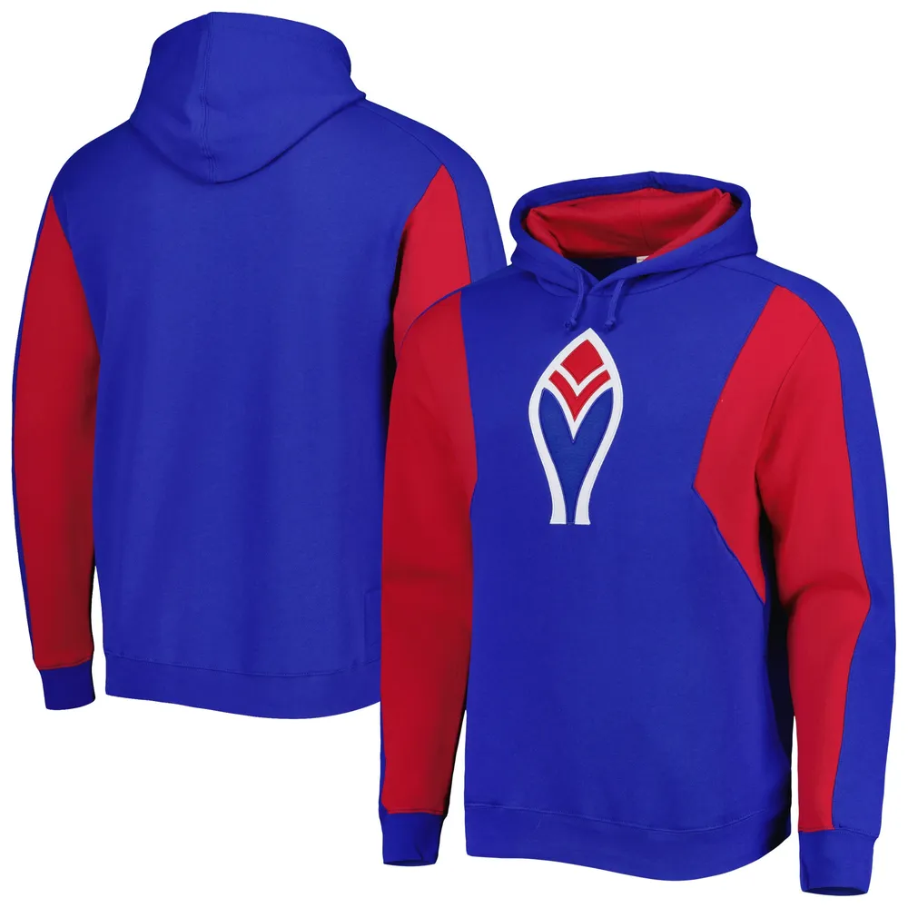 Lids Atlanta Braves Mitchell & Ness Colorblocked Fleece Pullover Hoodie -  Royal/Red