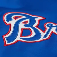 Men's Mitchell & Ness Royal/Red Atlanta Braves Cooperstown Collection Team Origins Satin Full-Snap Jacket