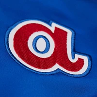 Men's Mitchell & Ness Royal/Red Atlanta Braves Cooperstown Collection Team Origins Satin Full-Snap Jacket