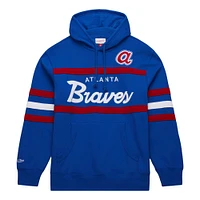 Men's Mitchell & Ness Royal Atlanta Braves Head Coach Pullover Hoodie