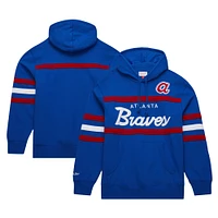 Men's Mitchell & Ness Royal Atlanta Braves Head Coach Pullover Hoodie