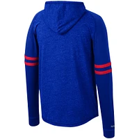 Men's Mitchell & Ness Royal Atlanta Braves Logo Lightweight Raglan Pullover Hoodie