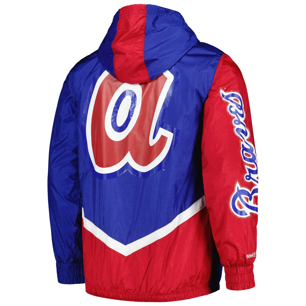 Men's Mitchell & Ness  Royal Atlanta Braves Undeniable Full-Zip Hoodie Windbreaker Jacket