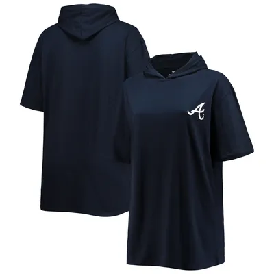 Atlanta Braves Big & Tall Jersey Short Sleeve Pullover Hoodie T-Shirt - Navy