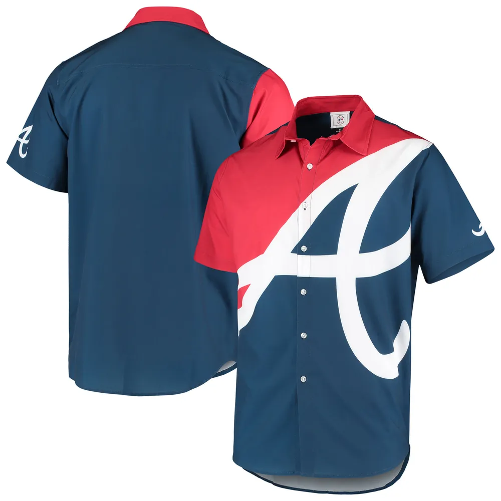 Lids Atlanta Braves Big Logo Button-Up Shirt - Navy