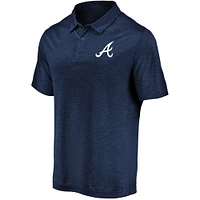 Men's Navy Atlanta Braves Iconic Striated Primary Logo Lightweight Polo