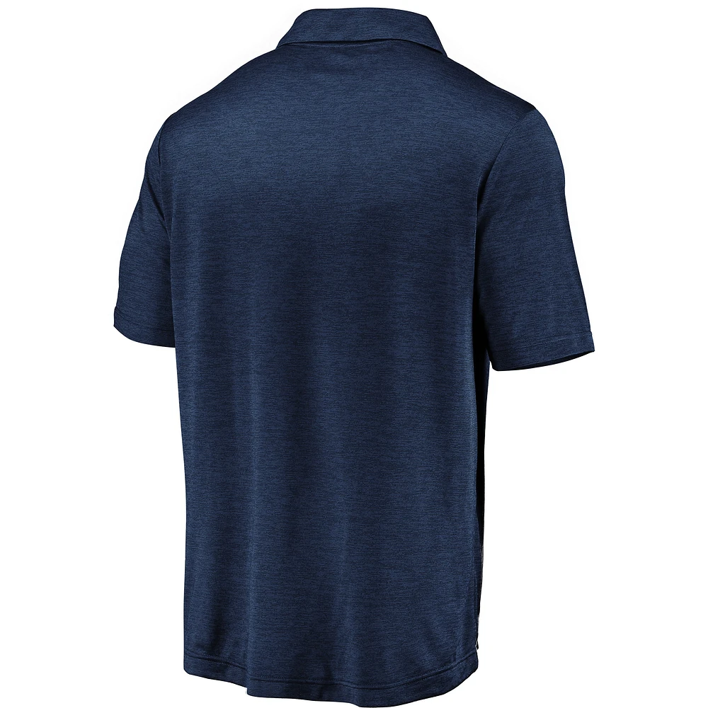 Men's Navy Atlanta Braves Iconic Striated Primary Logo Lightweight Polo