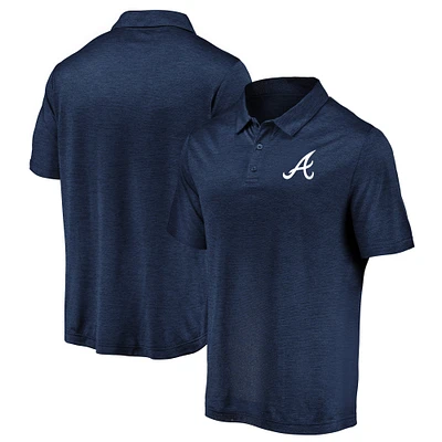 Men's Navy Atlanta Braves Iconic Striated Primary Logo Lightweight Polo