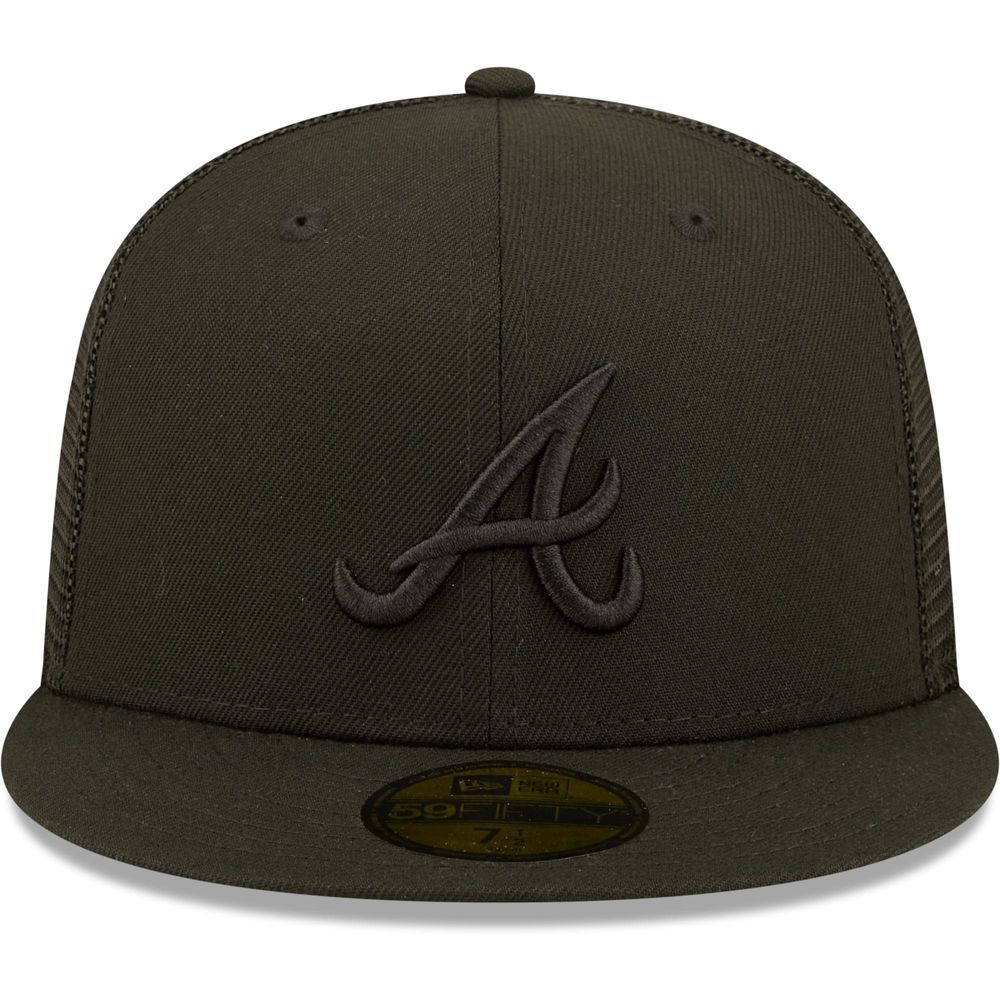 Atlanta Braves BLACKOUT Fitted Hat by New Era