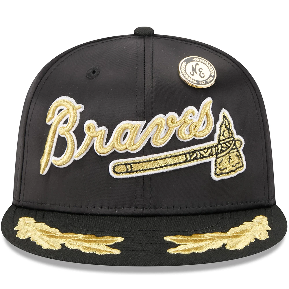 Men's New Era  Black Atlanta Braves 2025 59FIFTY Day Gold Leaf Fitted Hat
