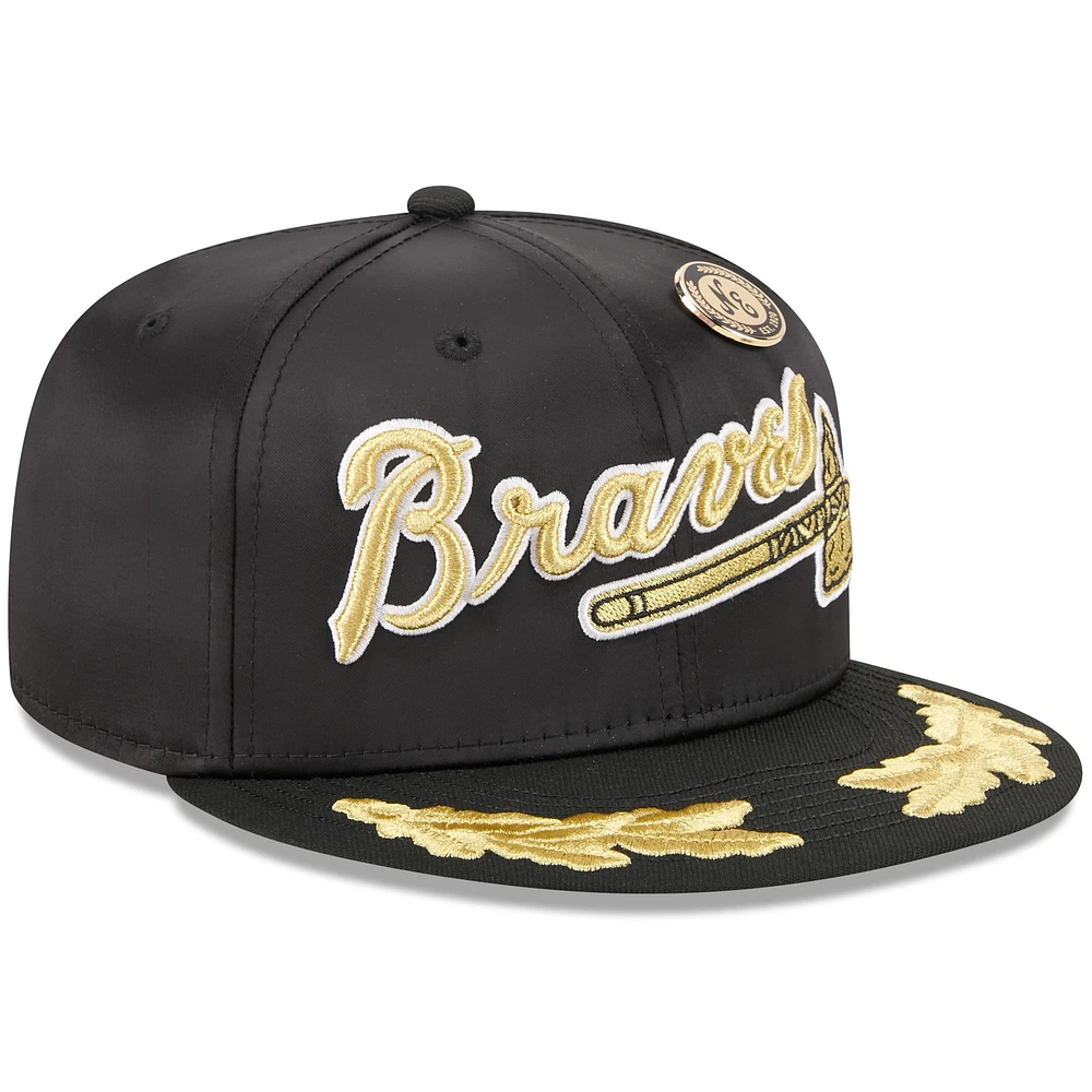 Men's New Era  Black Atlanta Braves 2025 59FIFTY Day Gold Leaf Fitted Hat