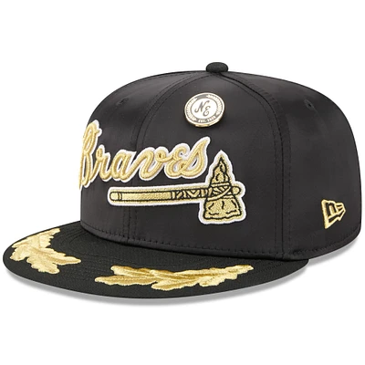 Men's New Era  Black Atlanta Braves 2025 59FIFTY Day Gold Leaf Fitted Hat