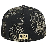 Casquette ajustée 59FIFTY Day Allover des Atlanta Braves New Era pour hommes, noire