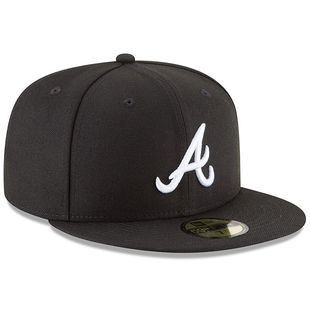 Men's New Era Black Atlanta Braves 59FIFTY Fitted Hat