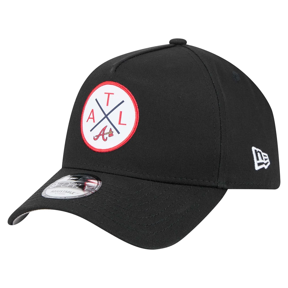 Casquette ajustable A-Frame 9FORTY Atlanta Braves de New Era pour homme noire