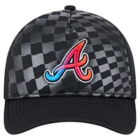 Men's New Era Black Atlanta Braves Gradient 9FORTY A-Frame M-Crown Trucker Adjustable Hat