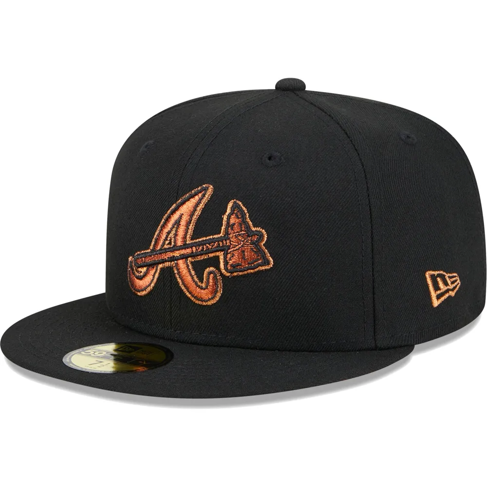 Lids Atlanta Braves New Era Metallic Pop 59FIFTY Fitted Hat - Black