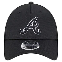 Casquette ajustable noire Pivot 9FORTY des Braves d'Atlanta de New Era pour homme