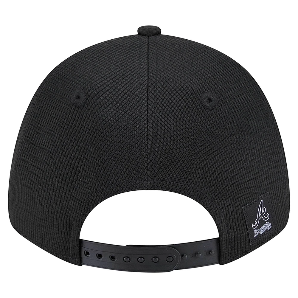 Casquette ajustable noire Pivot 9FORTY des Braves d'Atlanta de New Era pour homme