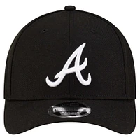Men's New Era  Black Atlanta Braves Player Replica 9FORTY Adjustable Hat