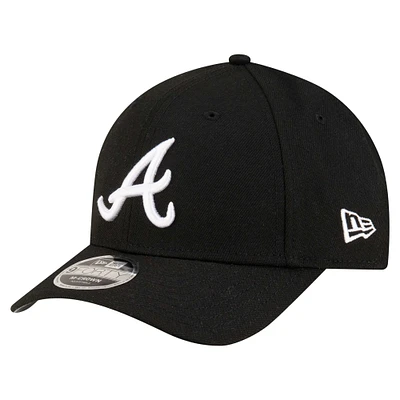 Men's New Era  Black Atlanta Braves Player Replica 9FORTY Adjustable Hat