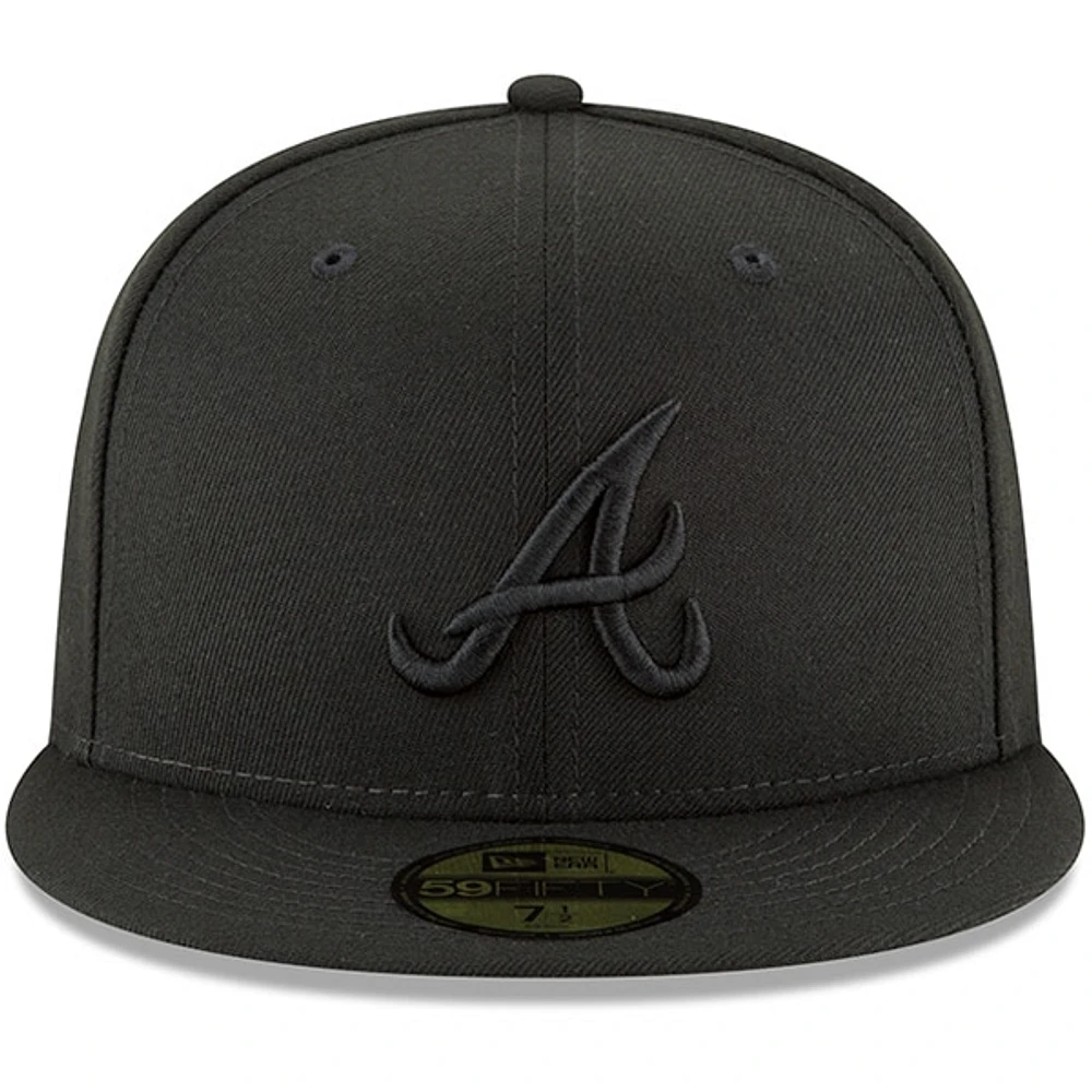 Men's New Era Black Atlanta Braves Primary Logo Basic 59FIFTY Fitted Hat