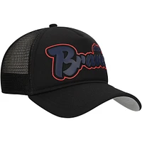 Casquette ajustable New Era noire Atlanta Braves Retro Bold A-Frame Trucker 9FORTY pour homme