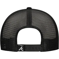 Casquette ajustable New Era noire Atlanta Braves Retro Bold A-Frame Trucker 9FORTY pour homme