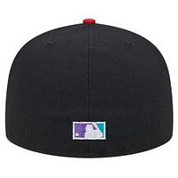 Casquette ajustée 59FIFTY rétro des Atlanta Braves New Era pour hommes, noire