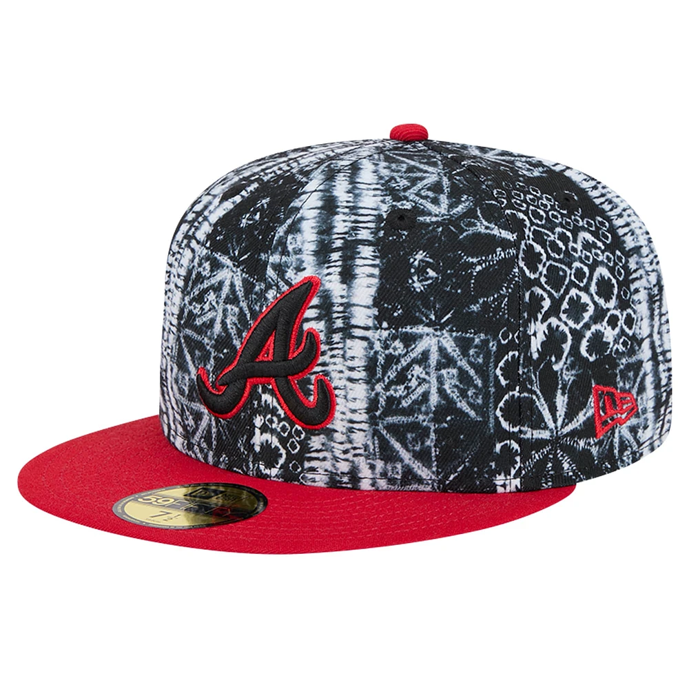 Casquette ajustée 59FIFTY des Atlanta Braves Sands New Era pour hommes, noire