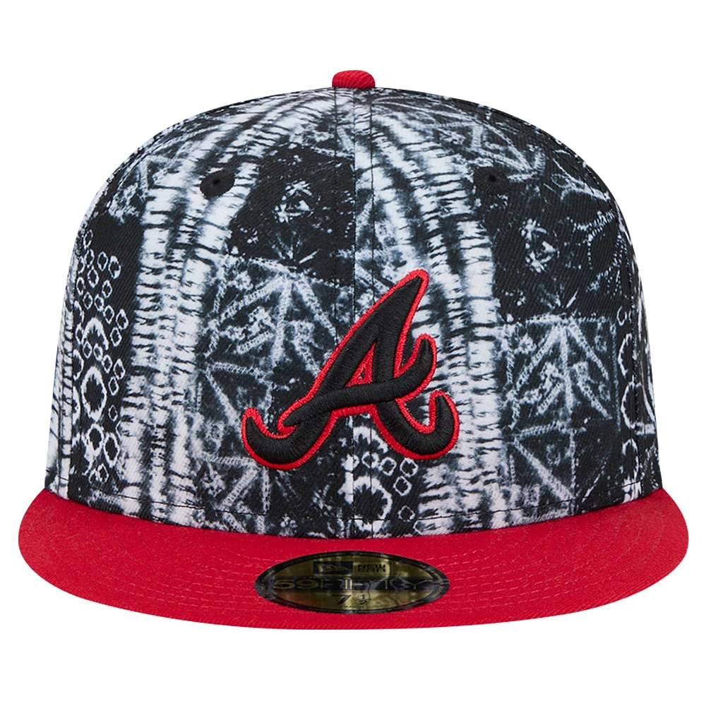 Casquette ajustée 59FIFTY des Atlanta Braves Sands New Era pour hommes, noire