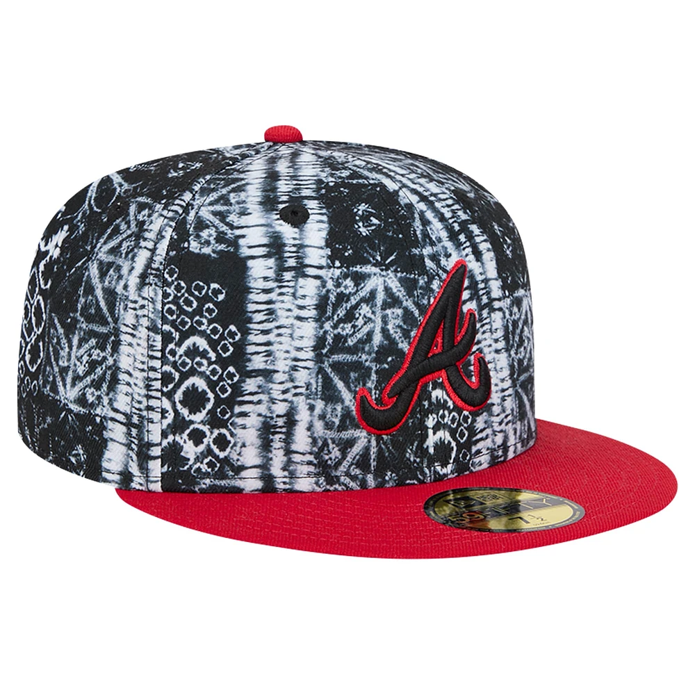 Casquette ajustée 59FIFTY des Atlanta Braves Sands New Era pour hommes, noire