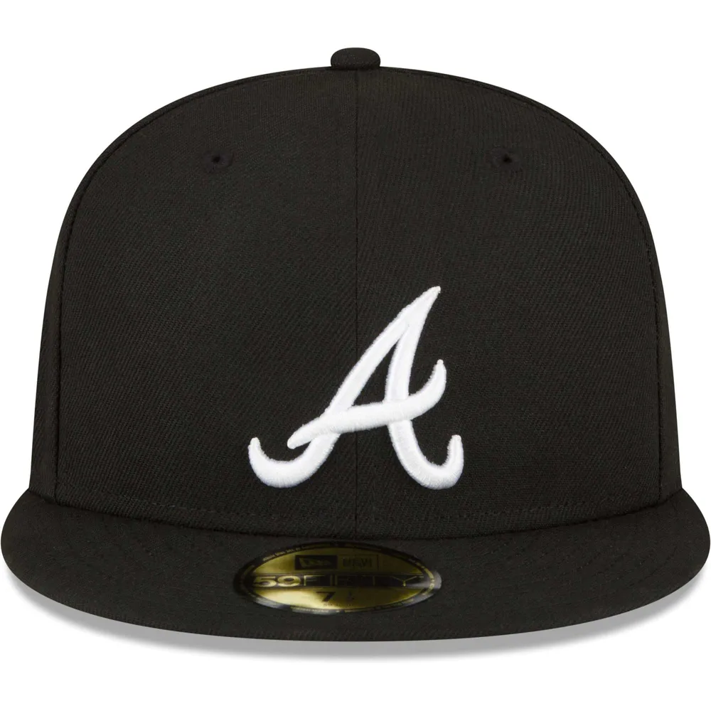 New Era Atlanta Braves 59FIFTY Basic Black Fitted Hat, Size: 7