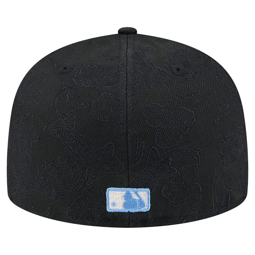 Men's New Era Black Atlanta Braves Tonal Koi 59FIFTY Fitted Hat