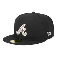 Casquette ajustée 59FIFTY noire à motif camouflage Troop Chant Atlanta Braves de New Era pour homme