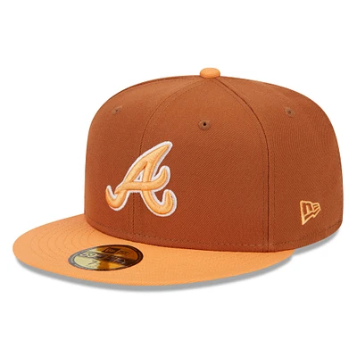 Men's New Era Brown/Orange Atlanta Braves Spring Color Basic Two-Tone 59FIFTY Fitted Hat