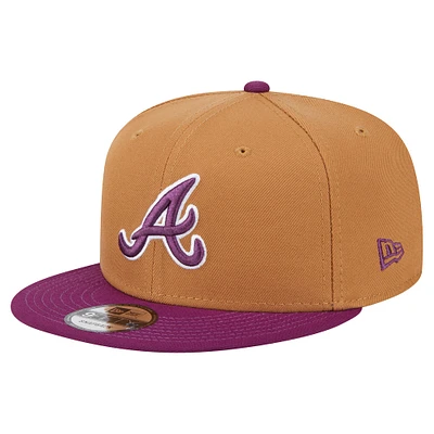 Casquette Snapback bicolore 9FIFTY marron/violet pour homme New Era Atlanta Braves Color Pack