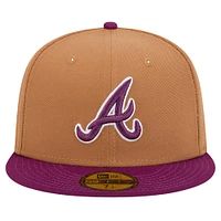 Men's New Era Brown/Purple Atlanta Braves Two-Tone Color Pack 59FIFTY Fitted Hat