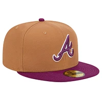 Men's New Era Brown/Purple Atlanta Braves Two-Tone Color Pack 59FIFTY Fitted Hat