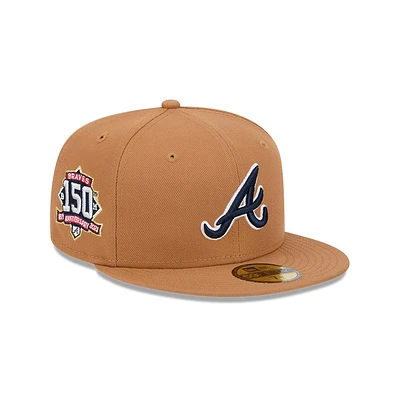 Casquette ajustée 59FIFTY marron des Atlanta Braves Color Pack New Era pour hommes