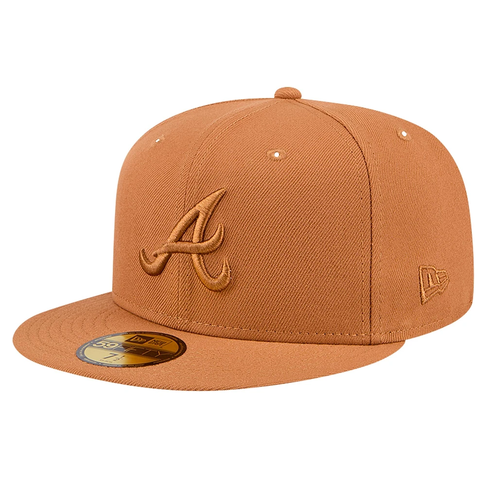 Casquette ajustée 59FIFTY marron des Atlanta Braves Color Pack New Era pour hommes