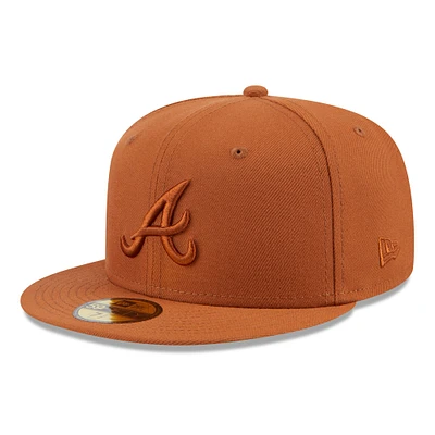 Casquette ajustée 59FIFTY marron Spring Color des Atlanta Braves New Era pour hommes