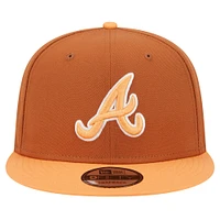 Men's New Era Brown Atlanta Braves Spring Color Two-Tone 9FIFTY Snapback Hat