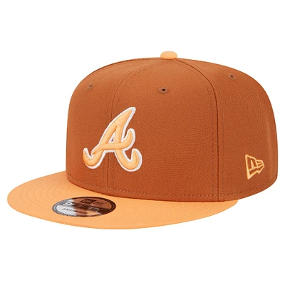 Casquette Snapback 9FIFTY bicolore marron Spring Color des Braves d'Atlanta New Era pour hommes